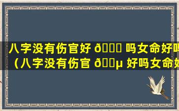 八字没有伤官好 🐞 吗女命好吗（八字没有伤官 🌵 好吗女命好吗婚姻如何）